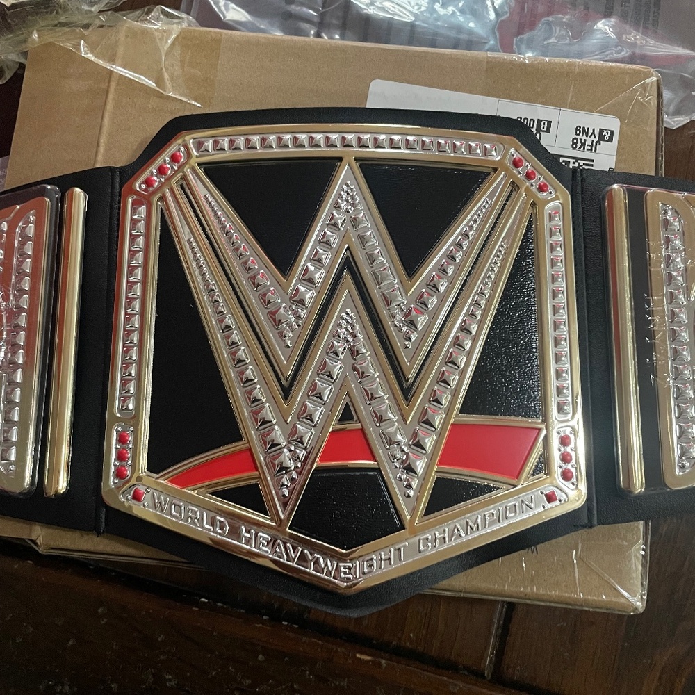 Mattel WWE Championship Role Play Title Belt with Adjustable Strap for Kids